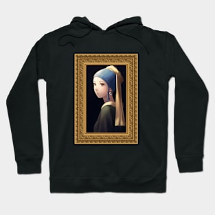 Girl with a Pearl Earring - Anime Stickers Hoodie